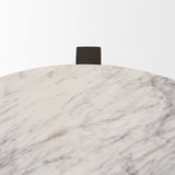 Bianca Dark Brown Wood w/ Marble Round Accent Table from Mercana - Luna Furniture