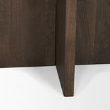 Bianca Dark Brown Wood w/ Marble Round Accent Table from Mercana - Luna Furniture
