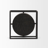 Raisa Black w/ Gold Antiquing Metal Table Clock from Mercana - Luna Furniture