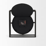 Raisa Black w/ Gold Antiquing Metal Table Clock from Mercana - Luna Furniture