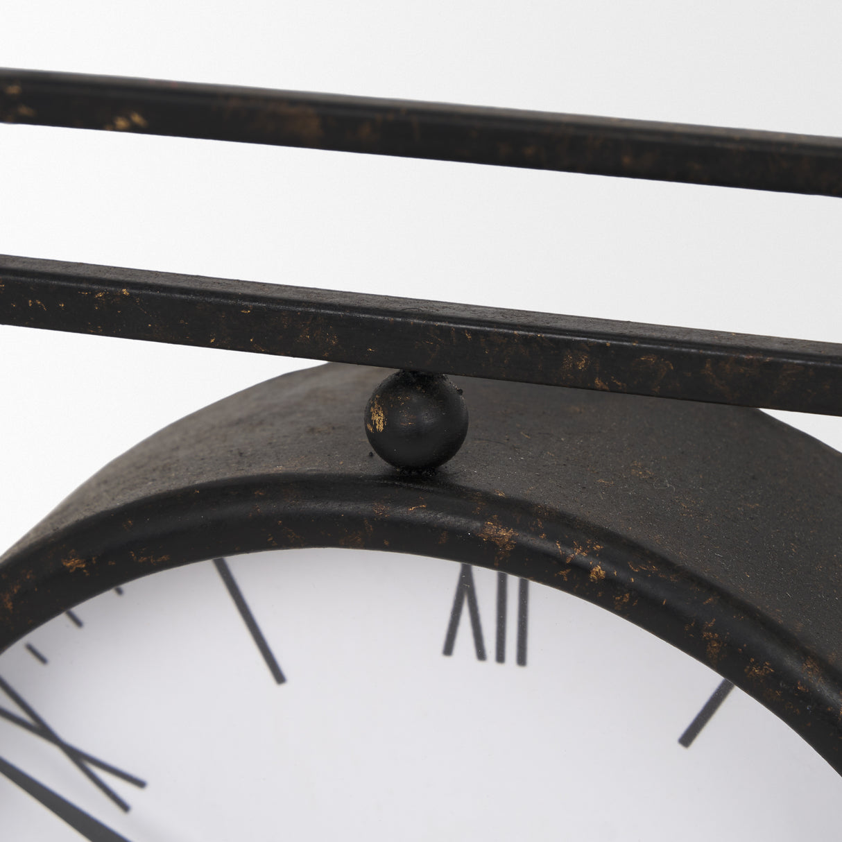 Raisa Black w/ Gold Antiquing Metal Table Clock from Mercana - Luna Furniture