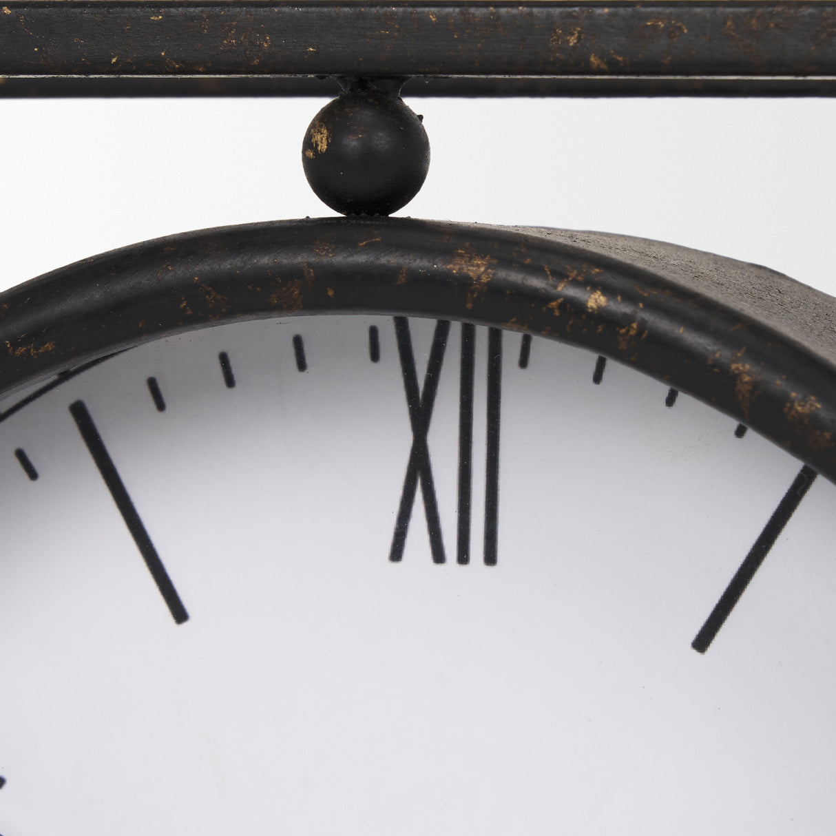 Raisa Black w/ Gold Antiquing Metal Table Clock from Mercana - Luna Furniture