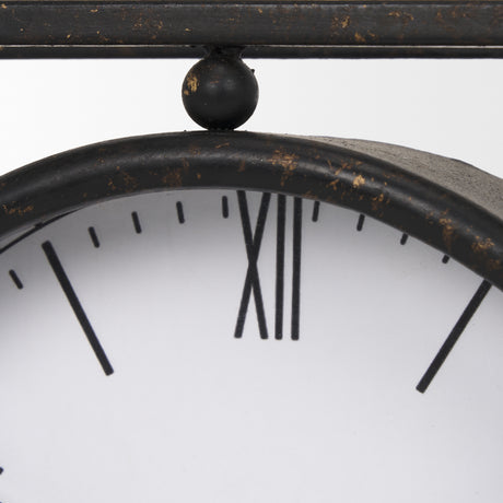 Raisa Black w/ Gold Antiquing Metal Table Clock from Mercana - Luna Furniture