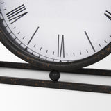 Raisa Black w/ Gold Antiquing Metal Table Clock from Mercana - Luna Furniture