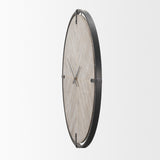 Rani Matte Black Metal w/ Wood Wall Clock from Mercana - Luna Furniture