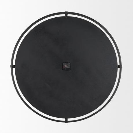 Rani Matte Black Metal w/ Wood Wall Clock from Mercana - Luna Furniture