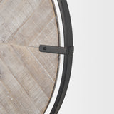 Rani Matte Black Metal w/ Wood Wall Clock from Mercana - Luna Furniture