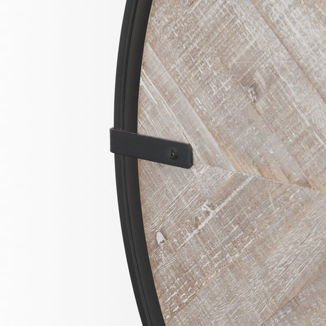 Rani Matte Black Metal w/ Wood Wall Clock from Mercana - Luna Furniture