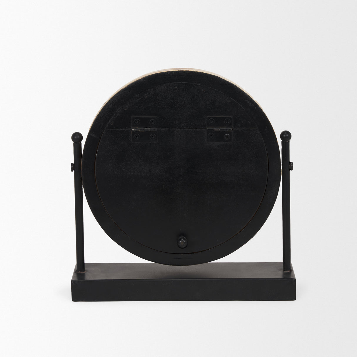 Raja Matte Black Metal w/ Wood Table Clock from Mercana - Luna Furniture