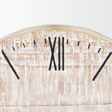 Raja Matte Black Metal w/ Wood Table Clock from Mercana - Luna Furniture