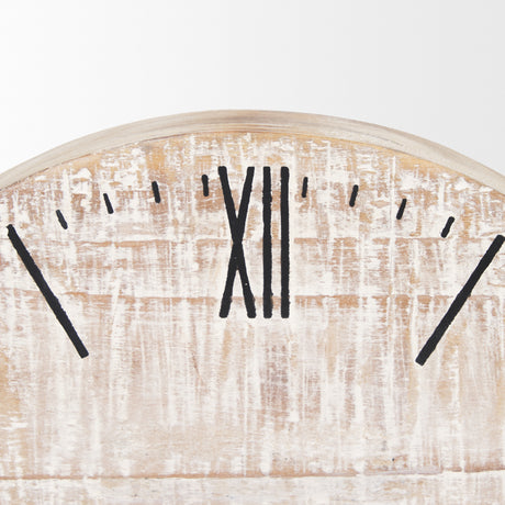 Raja Matte Black Metal w/ Wood Table Clock from Mercana - Luna Furniture