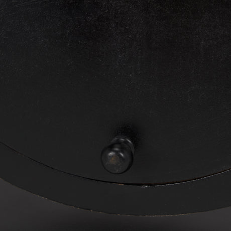 Raja Matte Black Metal w/ Wood Table Clock from Mercana - Luna Furniture