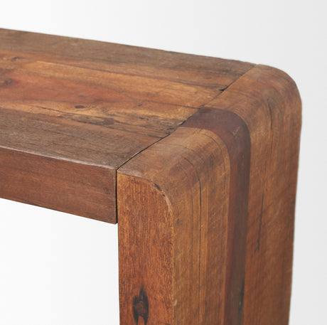 Estelle Rustic Brown Reclaimed Wood Console Table from Mercana - Luna Furniture