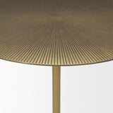 Rini Gold Metal and White Marble Accent Table from Mercana - Luna Furniture