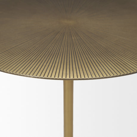 Rini Gold Metal and White Marble Accent Table from Mercana - Luna Furniture