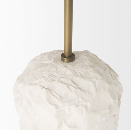 Rini Gold Metal and White Marble Accent Table from Mercana - Luna Furniture