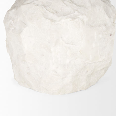 Rini Gold Metal and White Marble Accent Table from Mercana - Luna Furniture