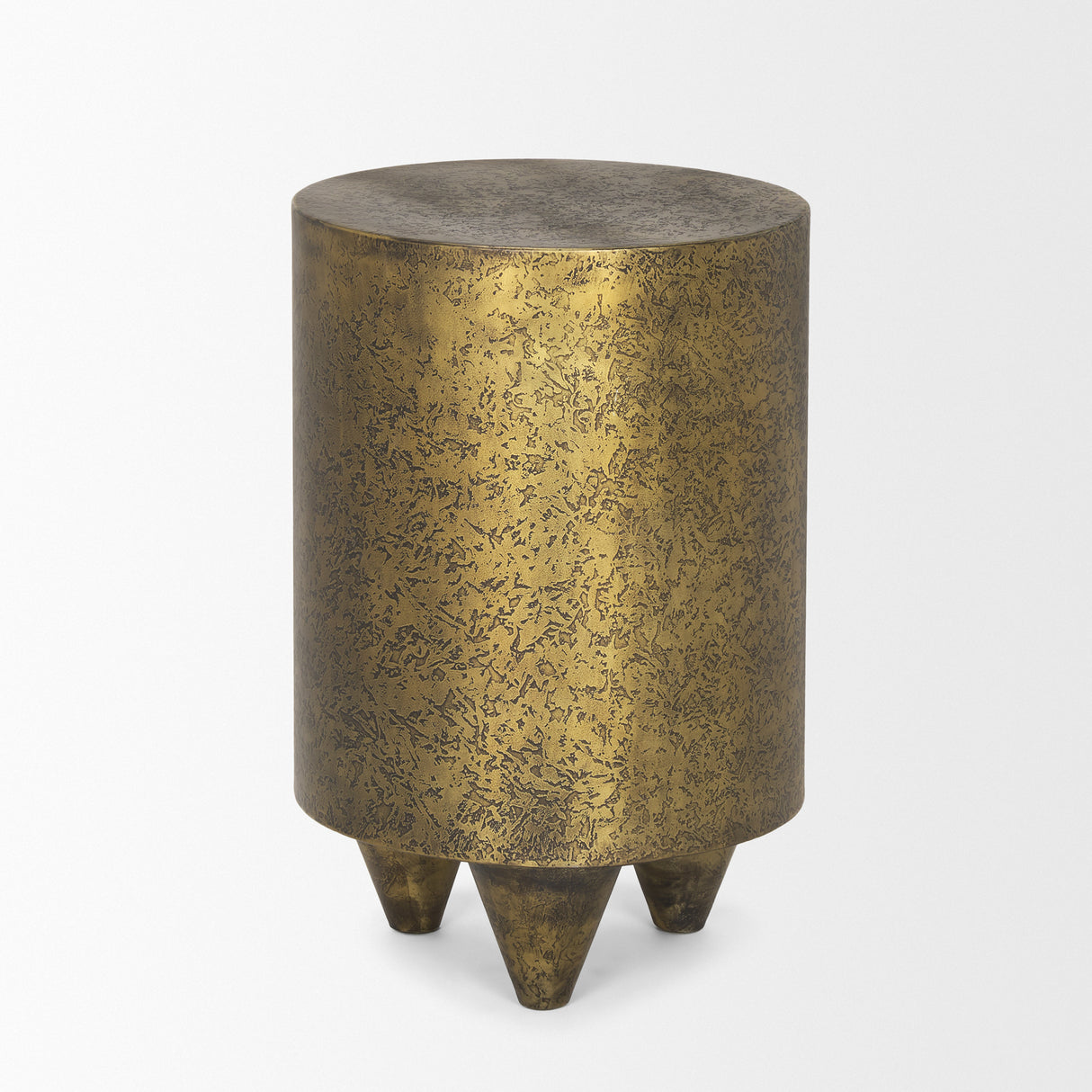Rosh Textured Gold Metal w/ Acid Wash Accent Table from Mercana - Luna Furniture