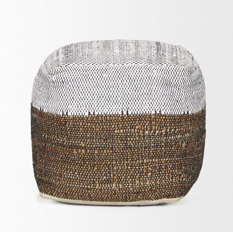 Samiya Jute w/ White Cotton Pouf from Mercana - Luna Furniture