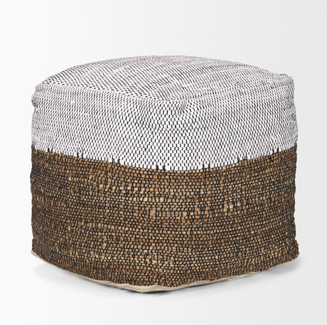 Samiya Jute w/ White Cotton Pouf from Mercana - Luna Furniture