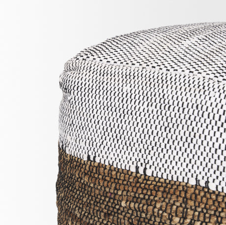 Samiya Jute w/ White Cotton Pouf from Mercana - Luna Furniture