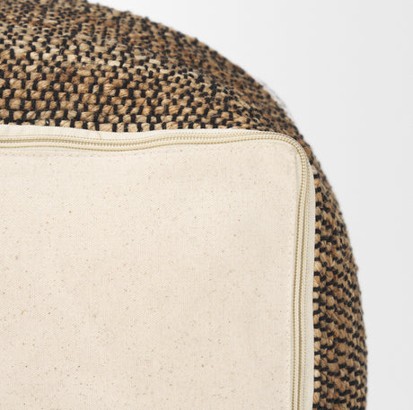 Samiya Jute w/ White Cotton Pouf from Mercana - Luna Furniture