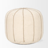 Sachi Beige w/ Stitching Pouf from Mercana - Luna Furniture