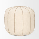 Sachi Beige w/ Stitching Pouf from Mercana - Luna Furniture