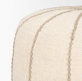 Sachi Beige w/ Stitching Pouf from Mercana - Luna Furniture