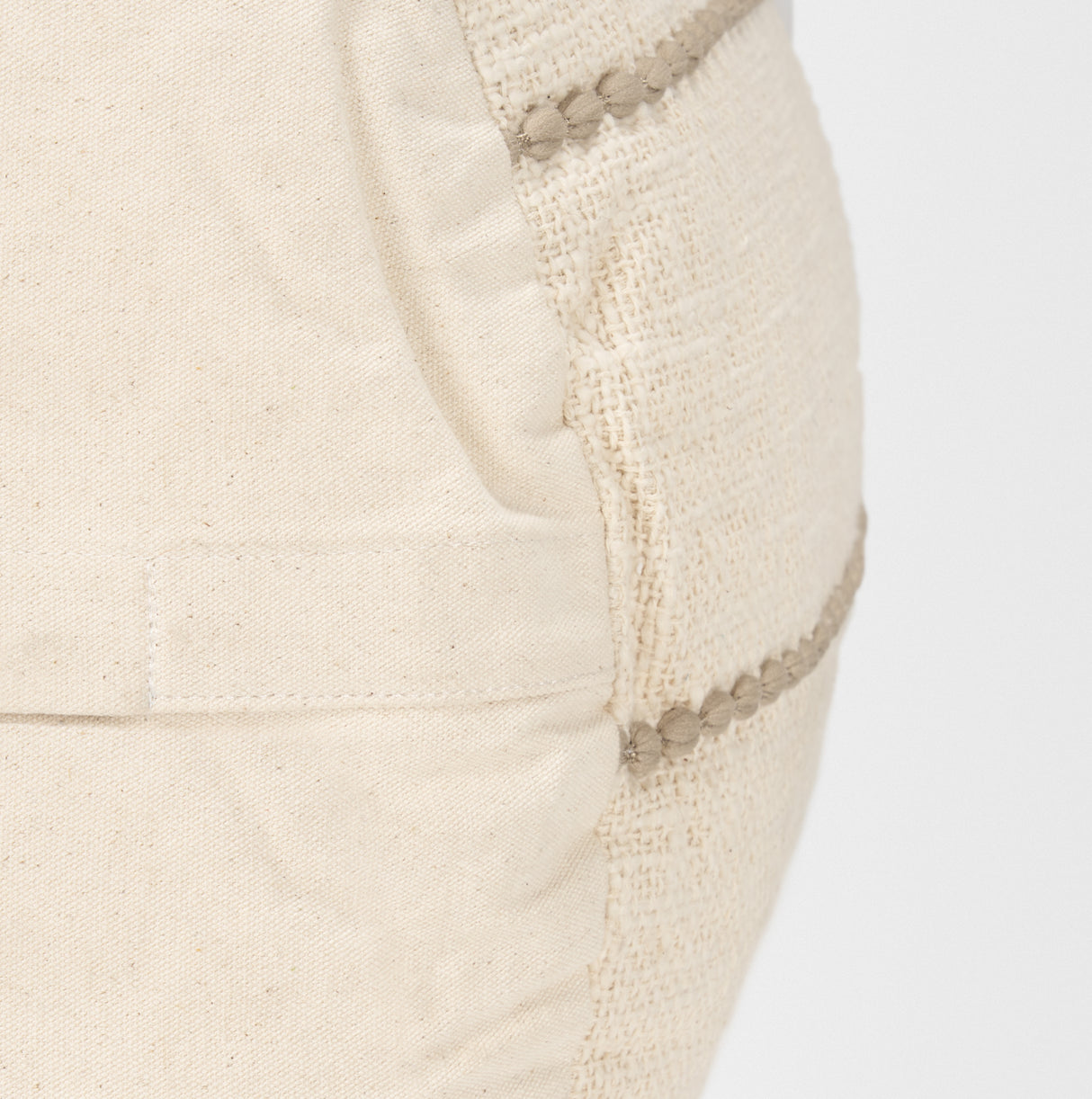 Sachi Beige w/ Stitching Pouf from Mercana - Luna Furniture