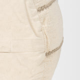 Sachi Beige w/ Stitching Pouf from Mercana - Luna Furniture