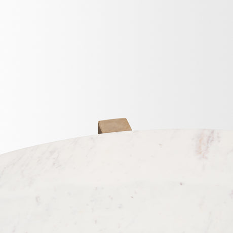 Bianca Light Brown Wood w/ Round Marble Top Coffee Table from Mercana - Luna Furniture