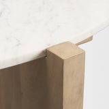 Bianca Light Brown Wood w/ Round Marble Top Coffee Table from Mercana - Luna Furniture