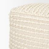 Sakaye Beige w/ Cream Stitched Patterned Pouf from Mercana - Luna Furniture