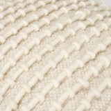 Sakaye Beige w/ Cream Stitched Patterned Pouf from Mercana - Luna Furniture