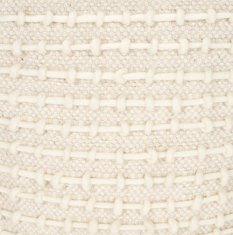 Sakaye Beige w/ Cream Stitched Patterned Pouf from Mercana - Luna Furniture