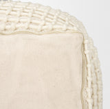 Sakaye Beige w/ Cream Stitched Patterned Pouf from Mercana - Luna Furniture