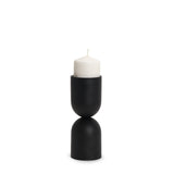 Qamra Short Black Metal Pillar Candle Holder from Mercana - Luna Furniture