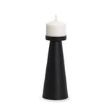 Quadir Tall Matte Black Metal Candle Holder from Mercana - Luna Furniture