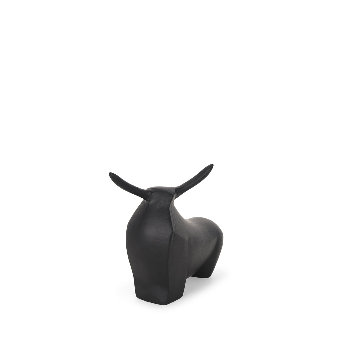 Radu Small Matte Black Metal Bull Decorative Object from Mercana - Luna Furniture