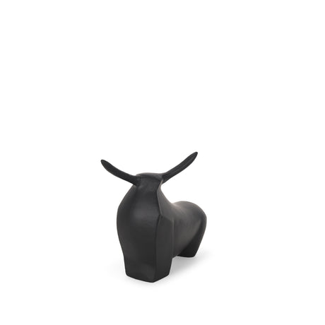 Radu Small Matte Black Metal Bull Decorative Object from Mercana - Luna Furniture