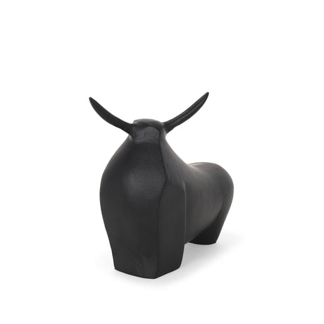 Radu Large Matte Black Metal Bull Decorative Object from Mercana - Luna Furniture