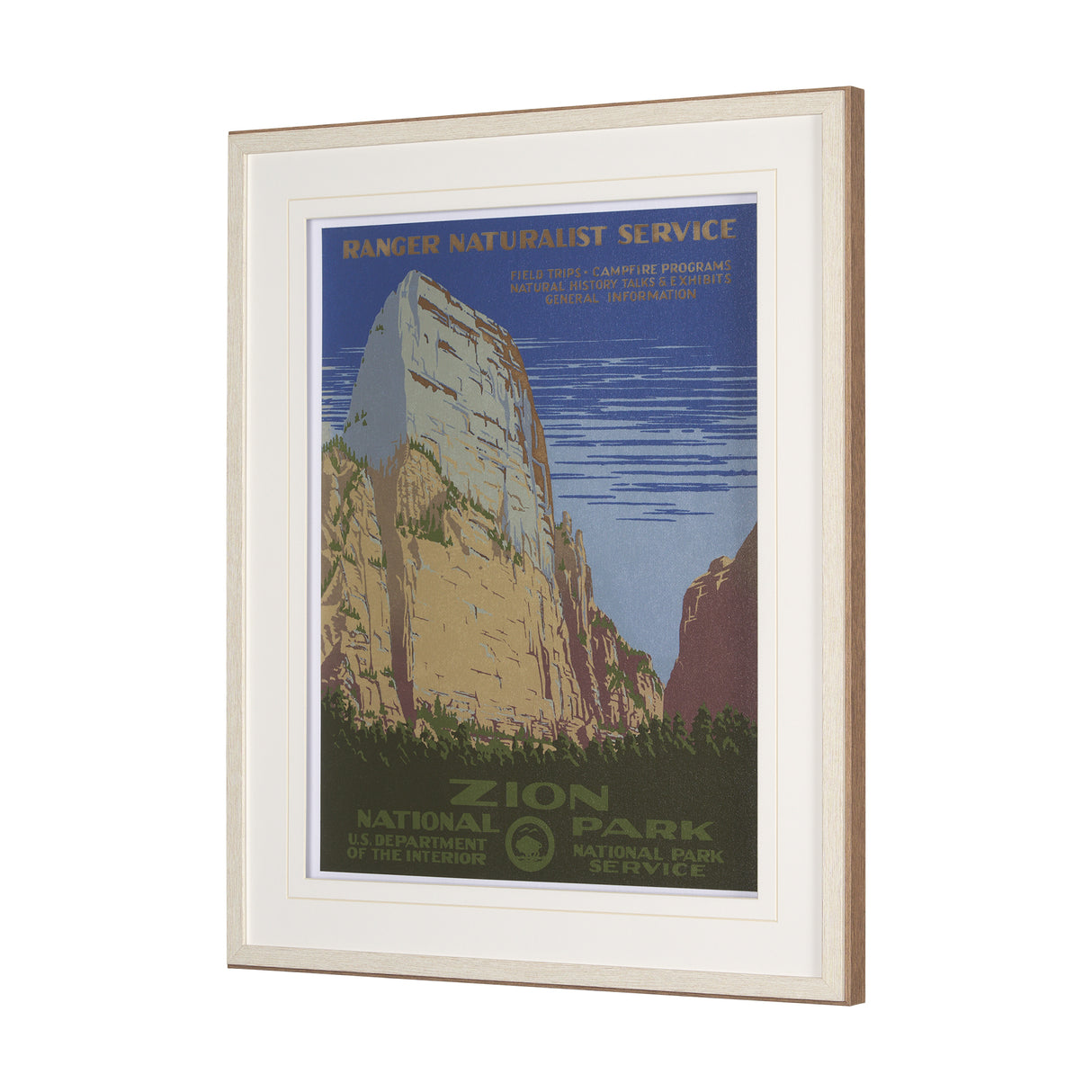 Zion National Park by The Vinatage Collection a Framed Art Print Matted under Glass from Mercana - Luna Furniture