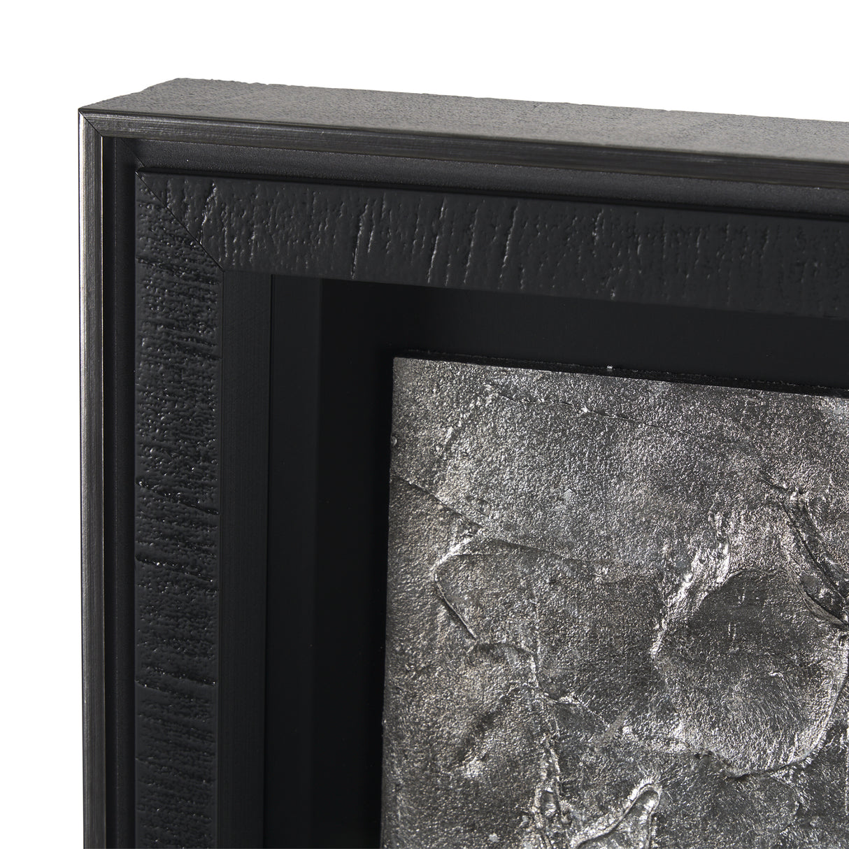 Pewter Leaves II by Morgan McLaren a Framed Art Print Matted under Glass from Mercana - Luna Furniture