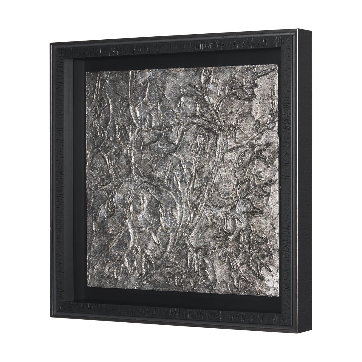 Pewter Leaves III by Morgan McLaren a Framed Art Print Matted under Glass from Mercana - Luna Furniture