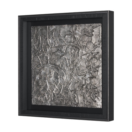Pewter Leaves III by Morgan McLaren a Framed Art Print Matted under Glass from Mercana - Luna Furniture