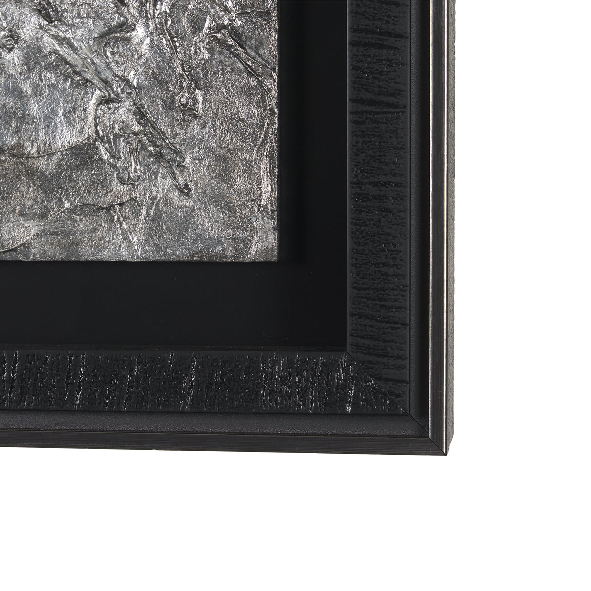 Pewter Leaves III by Morgan McLaren a Framed Art Print Matted under Glass from Mercana - Luna Furniture