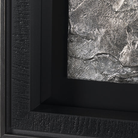 Pewter Leaves III by Morgan McLaren a Framed Art Print Matted under Glass from Mercana - Luna Furniture