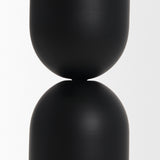 Qamra Short Black Metal Pillar Candle Holder from Mercana - Luna Furniture