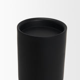 Qamra Medium Black Metal Pillar Candle Holder from Mercana - Luna Furniture